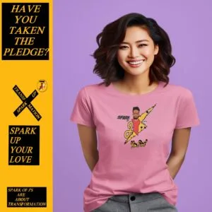 Jmusic Customizable Spark of J Branded Men and Women T-shirt - Red and Pink