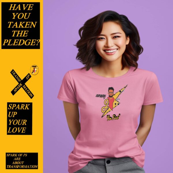 Jmusic Customizable Spark of J Branded Men and Women T-shirt - Red and Pink