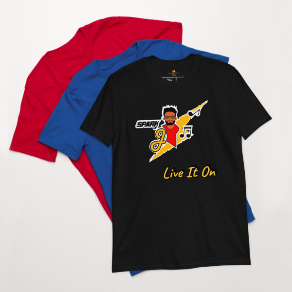 Jmusic Customizable spark of J Branded Men and Women T-Shirt - Black with Live It on slogan